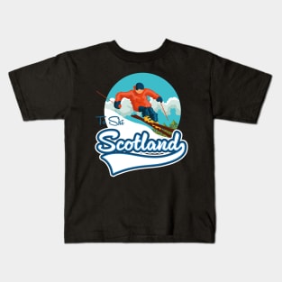 Scotland Ski travel logo Kids T-Shirt